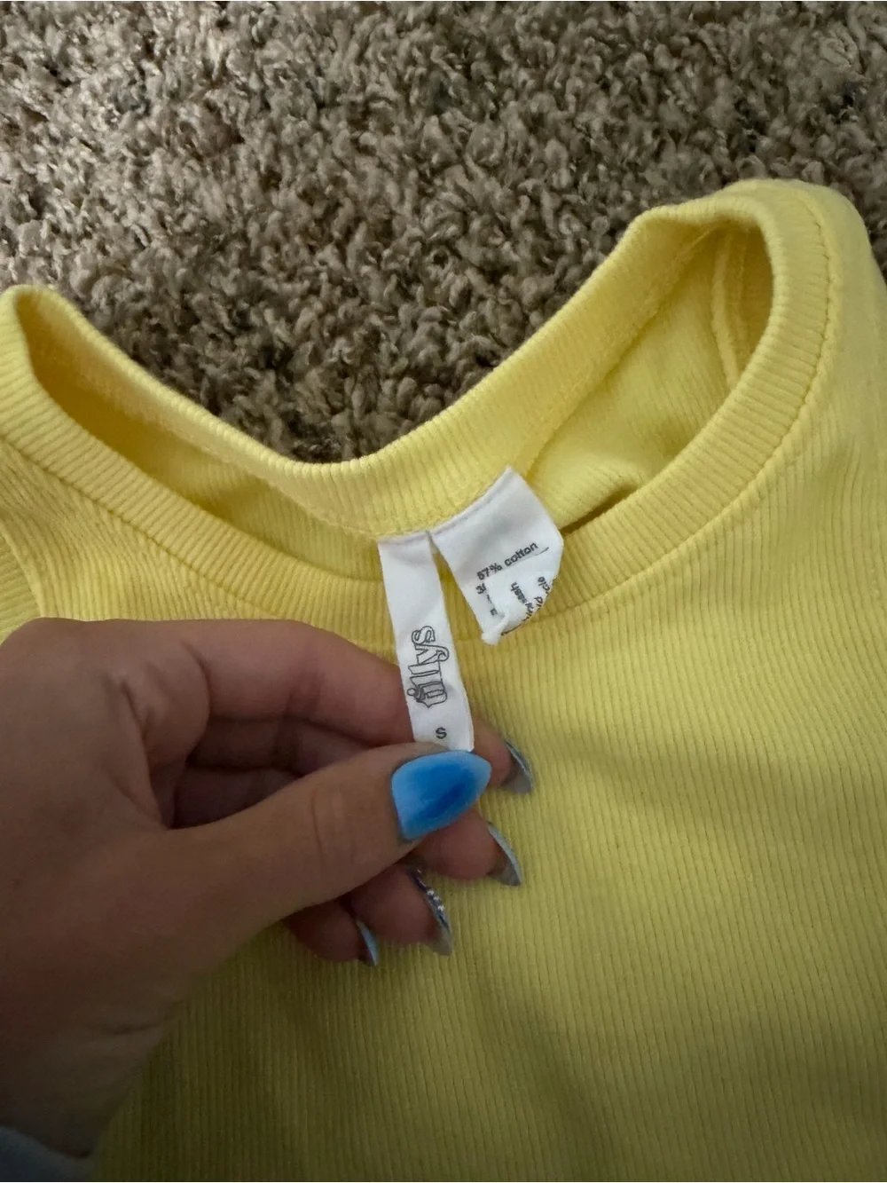 Tilly's Yellow Ribbed Tank Top - Picture 2 of 3